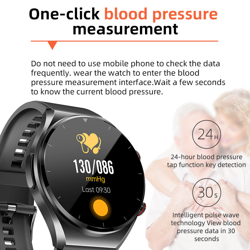 Maliben | One-Click Blood Sugar|Blood Glucose Blood Pressure Ecg|Ecg Hrv Heart Rate Monitor Health Smart Watch