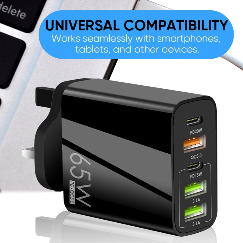 Maliben | Multi Port Adaptor 65w Fast Charger - Us Standard