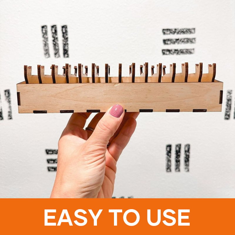 Maliben | Embroidery Thread Organizer | Wooden Bunny Bobbin Set | 16-Piece | Storage Corral Included