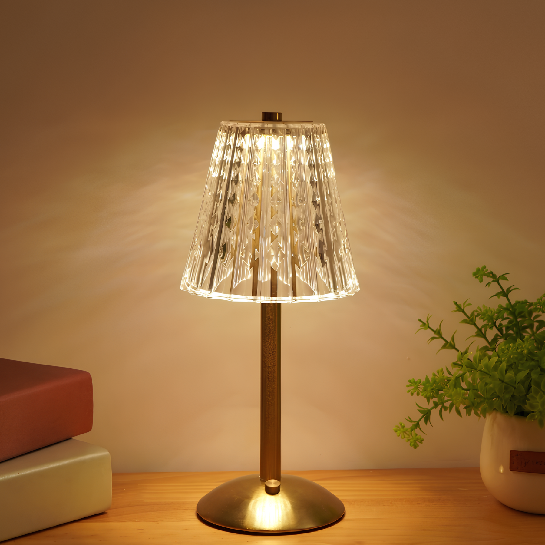 Maliben | Golden Crystal Table Lamp