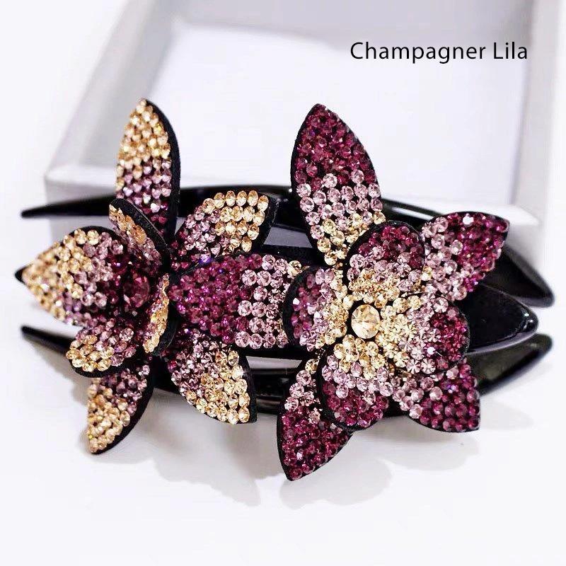 Maliben | Rhinestone Double Flower Hair Clip