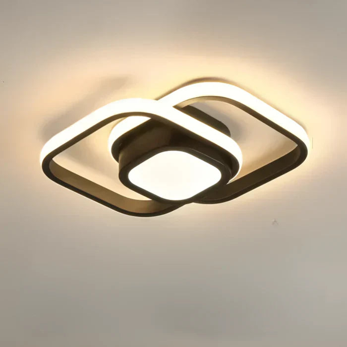 Maliben | Modern Led Ceiling Lamp With Double Ring Design - Twilight Rings