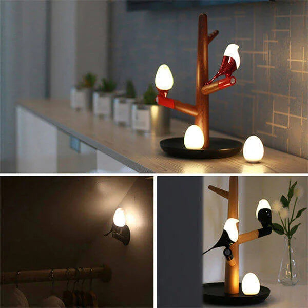 Maliben | Brightoak Elegance - Smart Wooden Table Lamp With Motion Sensor