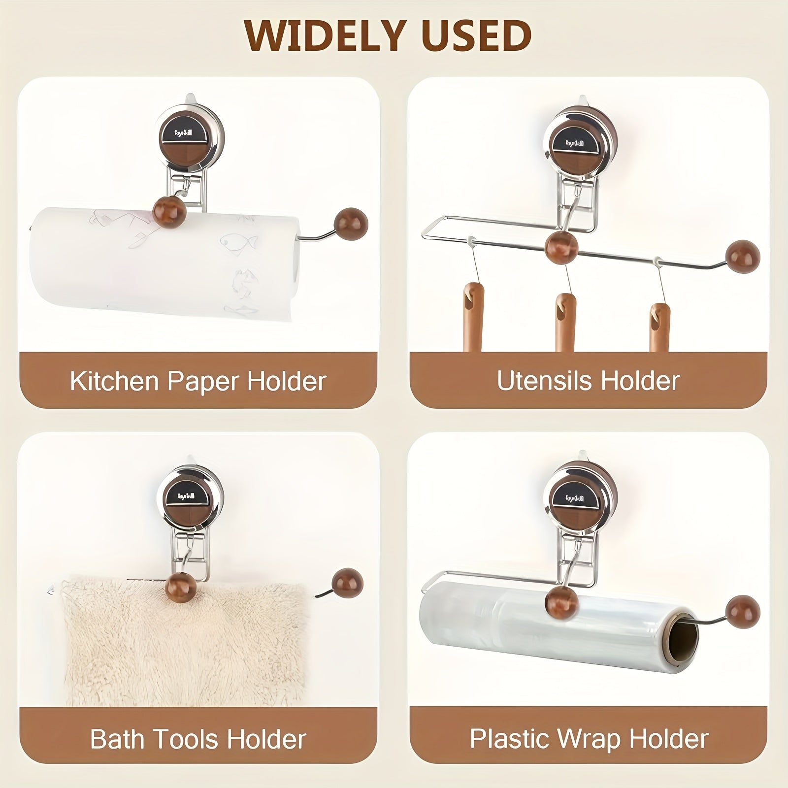 Maliben | Kitchengrip Roll Holder Stainless Steel Paper Towel Holder With Suction Cup