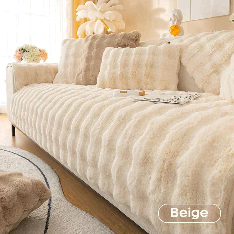 Maliben | Thick Rabbit Plush Sofa Cover