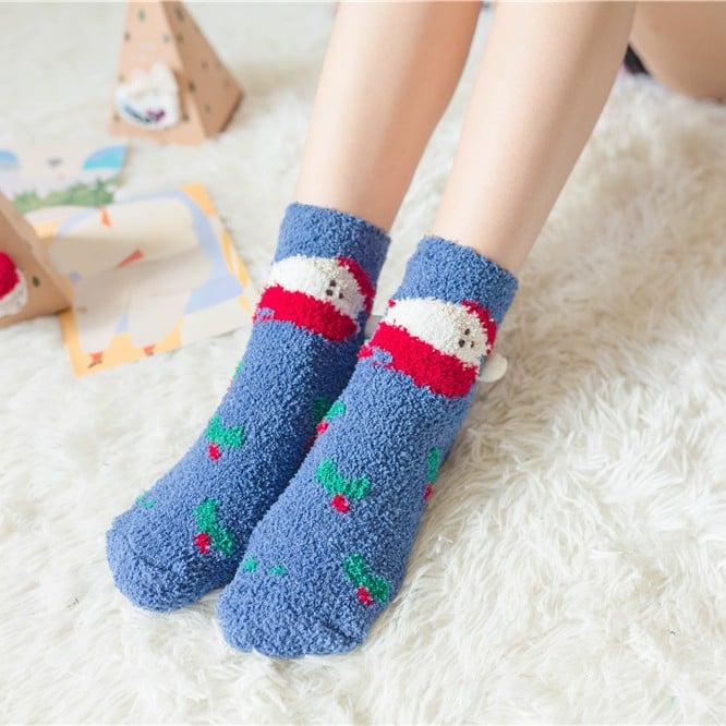 Maliben | Christmas Socks In Gift Box Design | Plush House & Cuddle Socks | Universal Size