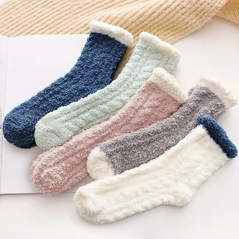 Maliben | Winter Socks Froststep | With Fleece Lining | 5-Pack | Solid Color | Size Eu 34–40