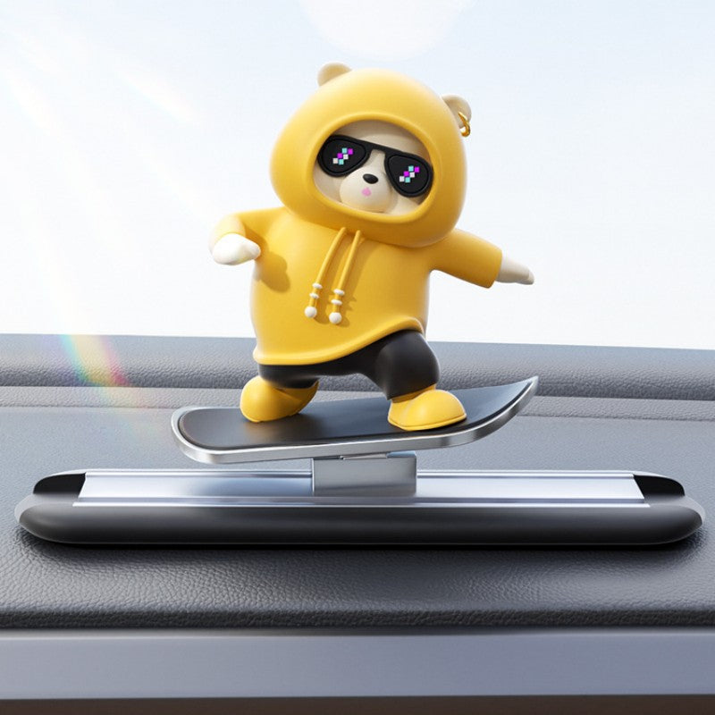 Maliben | Car-Mounted Cartoon Skateboarding Bear Sliding Ornament