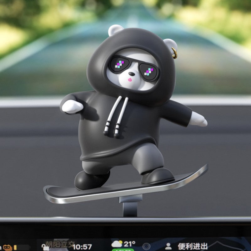 Maliben | Car-Mounted Cartoon Skateboarding Bear Sliding Ornament