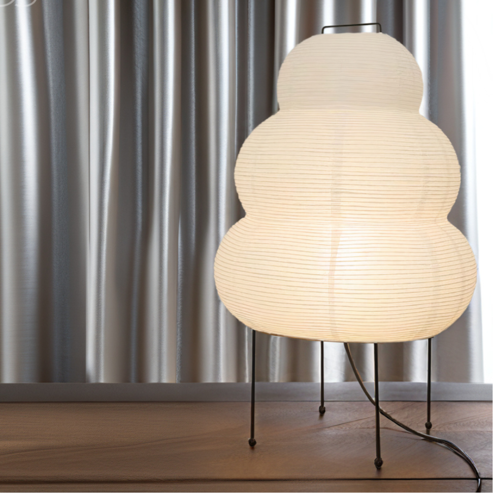 Maliben Zen Floor Lamp – Japanese Wabi-Sabi Style with 3-Mode Dimmable LED Light
