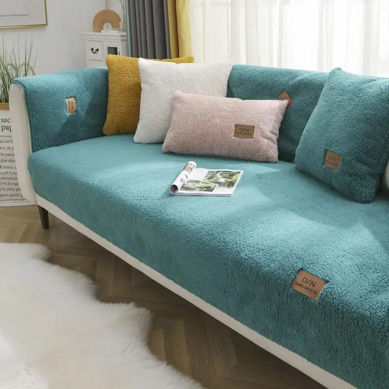 Maliben | Waterproof Thick Fuzzy Sherpa Fleece Non-slip Sofa Cover