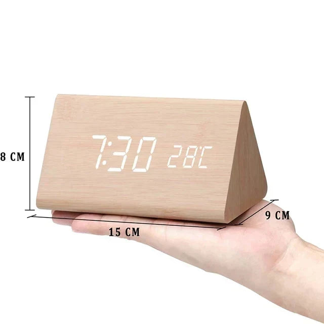 Maliben | Charms | Digital Wooden Alarm Clock | Including Temperature Display
