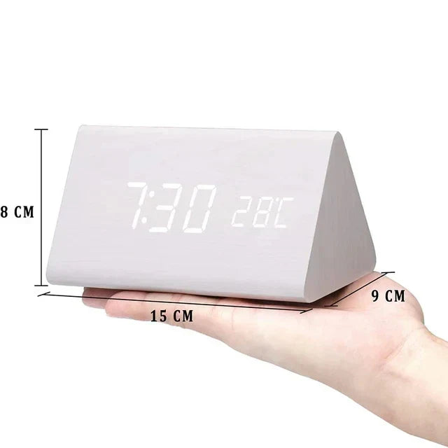 Maliben | Charms | Digital Wooden Alarm Clock | Including Temperature Display