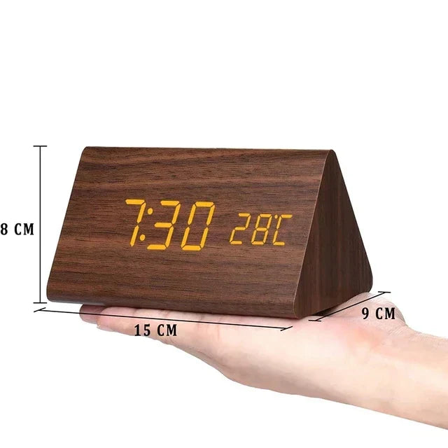 Maliben | Charms | Digital Wooden Alarm Clock | Including Temperature Display