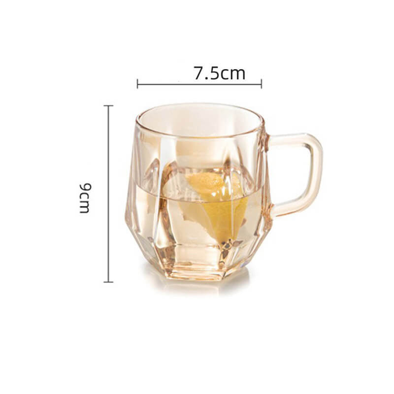 Maliben | Amber hexagonal Glass Cups