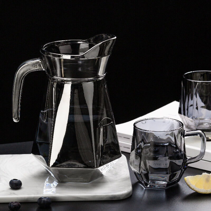 Maliben | Amber hexagonal Glass Cups