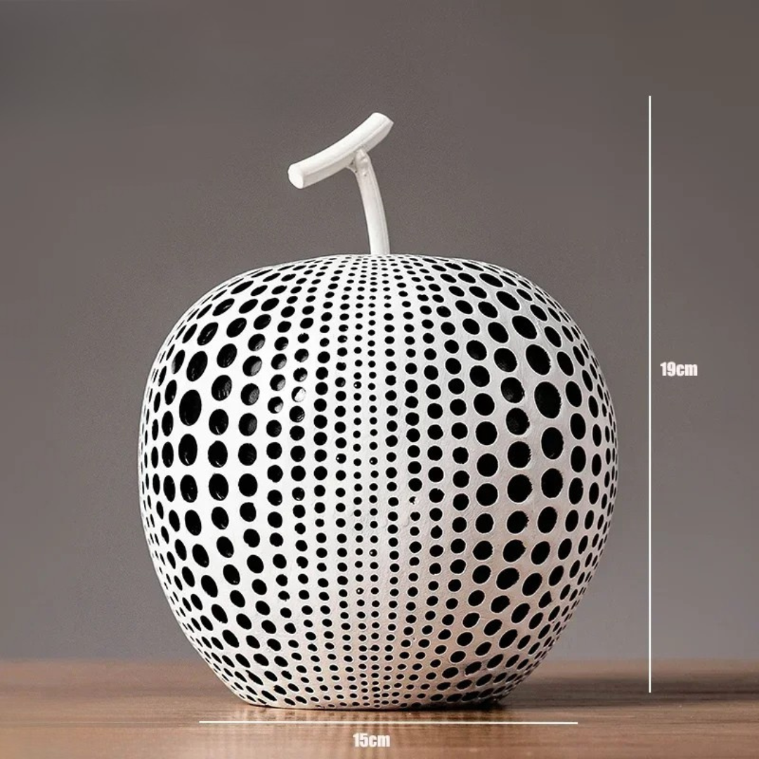Maliben | Monoapple Decorative Figurine – Black & White Polka Dot Apple