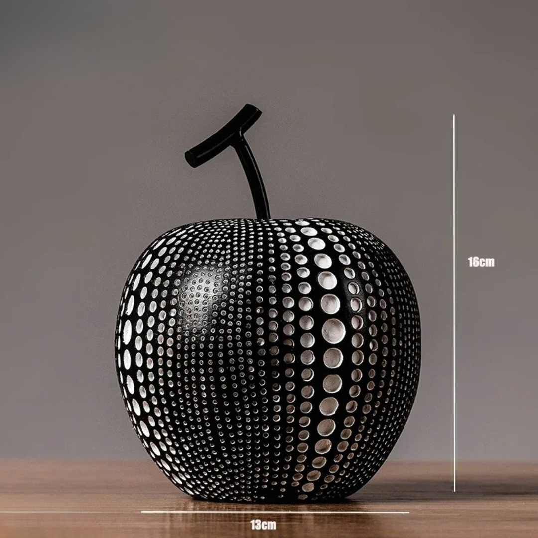 Maliben | Monoapple Decorative Figurine – Black & White Polka Dot Apple