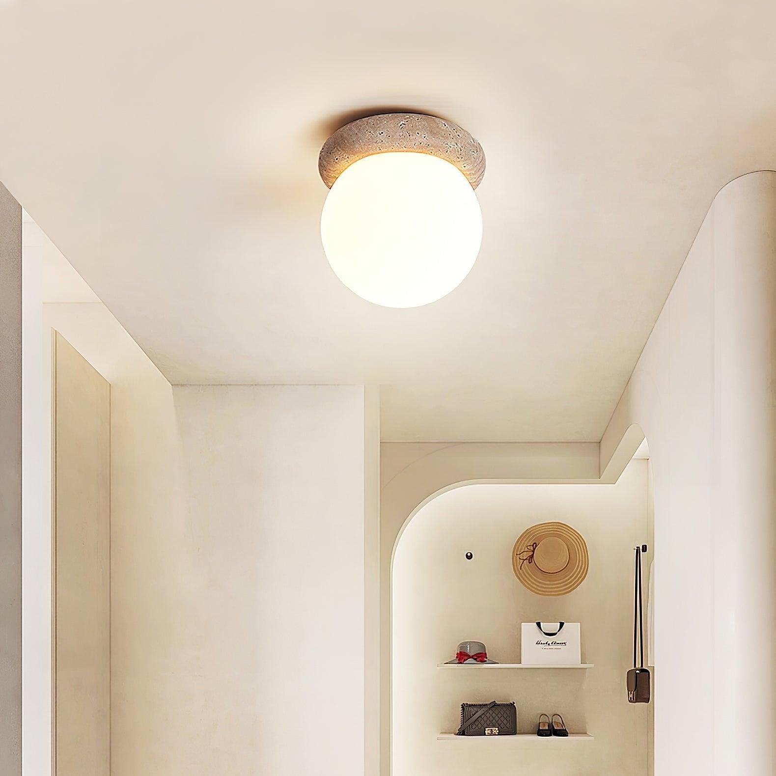 Maliben | Travertine Led Ceiling Lamp