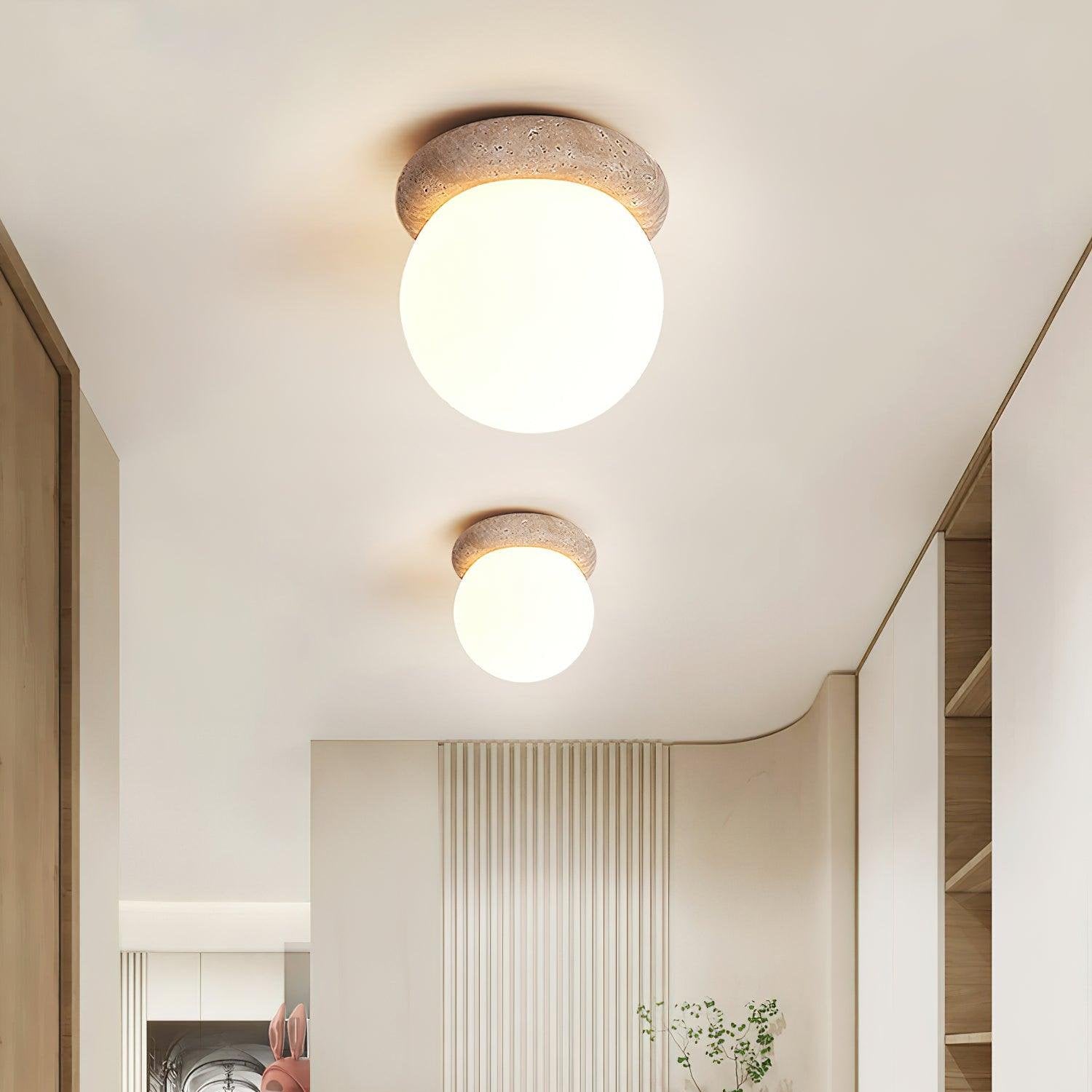 Maliben | Travertine Led Ceiling Lamp
