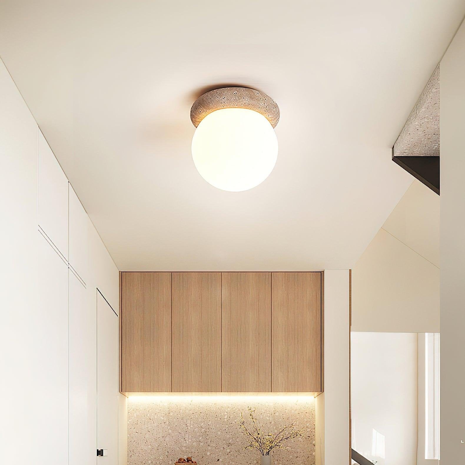 Maliben | Travertine Led Ceiling Lamp