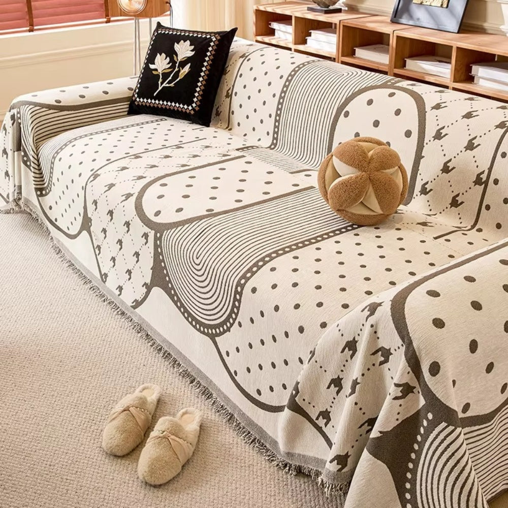 Maliben | Asymmetry Blob Chenille Sofa Cover
