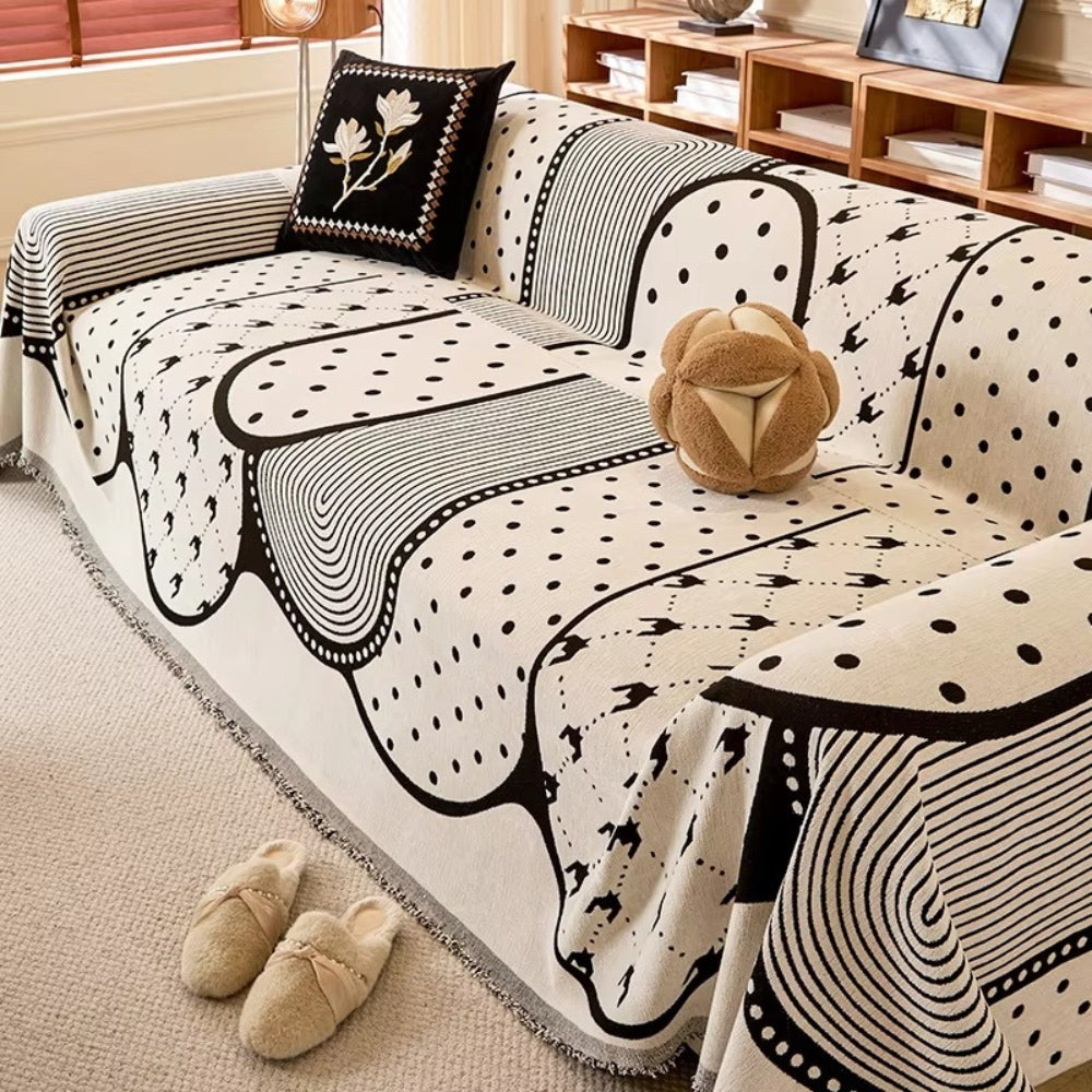 Maliben | Asymmetry Blob Chenille Sofa Cover