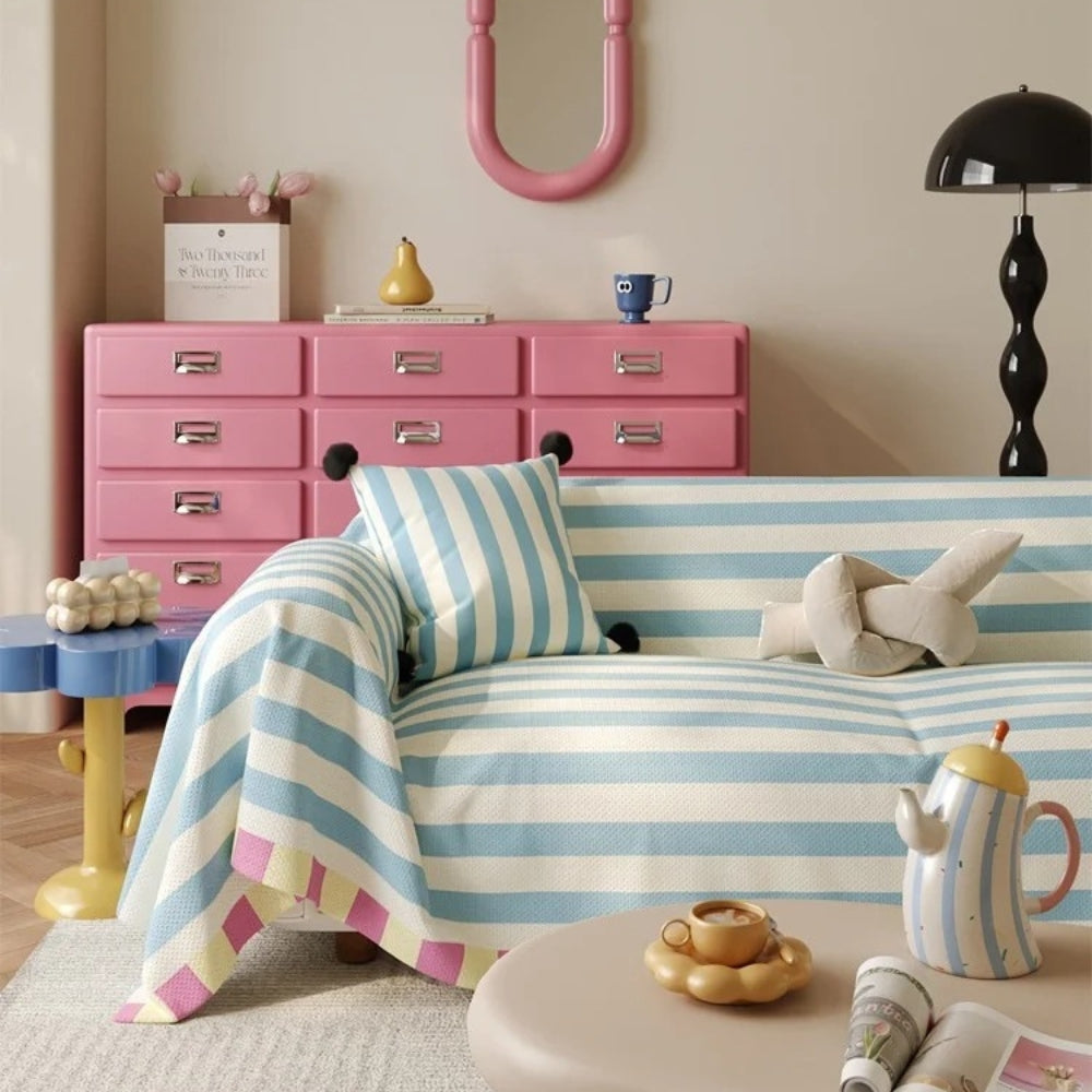 Maliben | Atelier Pastel Striped Sofa Cover