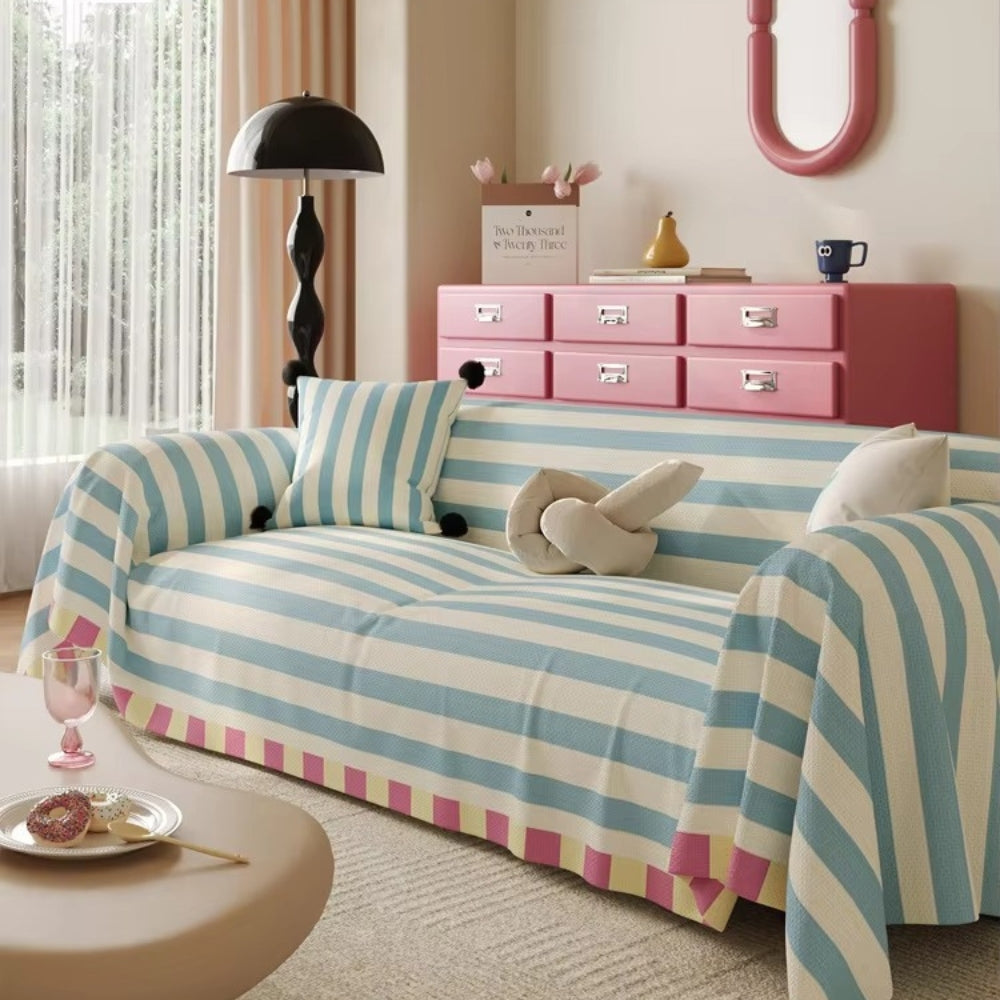 Maliben | Atelier Pastel Striped Sofa Cover