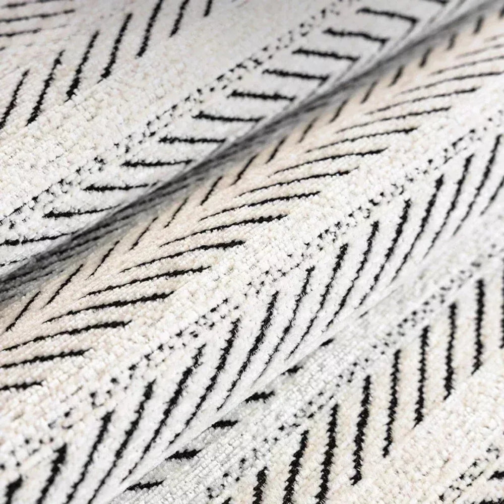 Maliben | Aurivelle Herringbone Sofa Cover with Scalloped Edge Trim