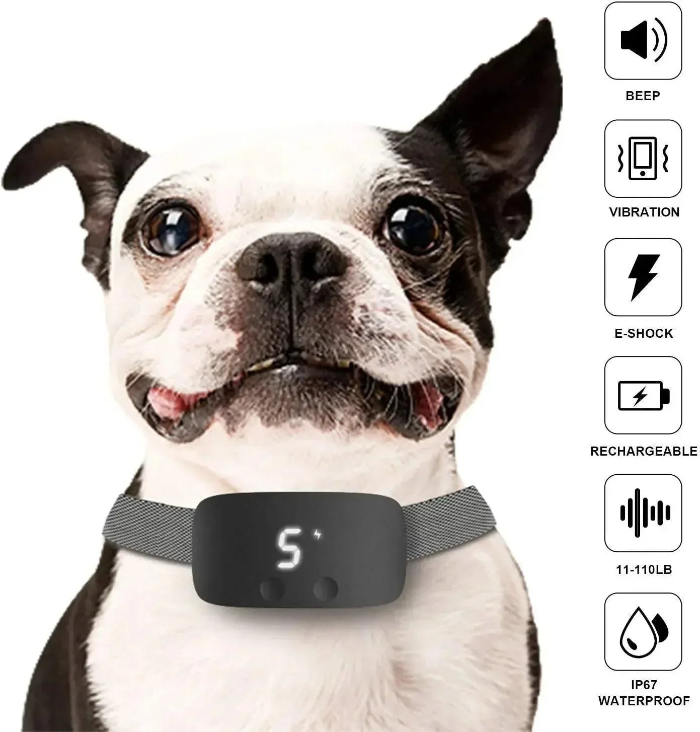 Maliben | Automatic No-Bark Dog Collar – Rechargeable Waterproof Anti-Barking Training Collar for All Breeds