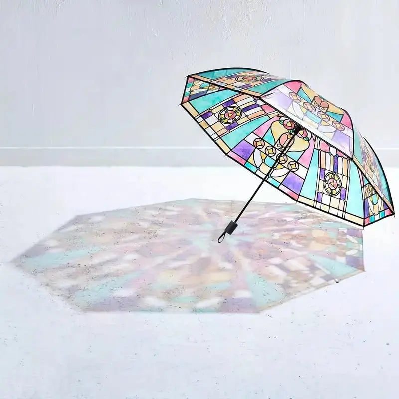 Maliben | Automatic Umbrella – Vintage Design With Stained Glass And Wind Predection