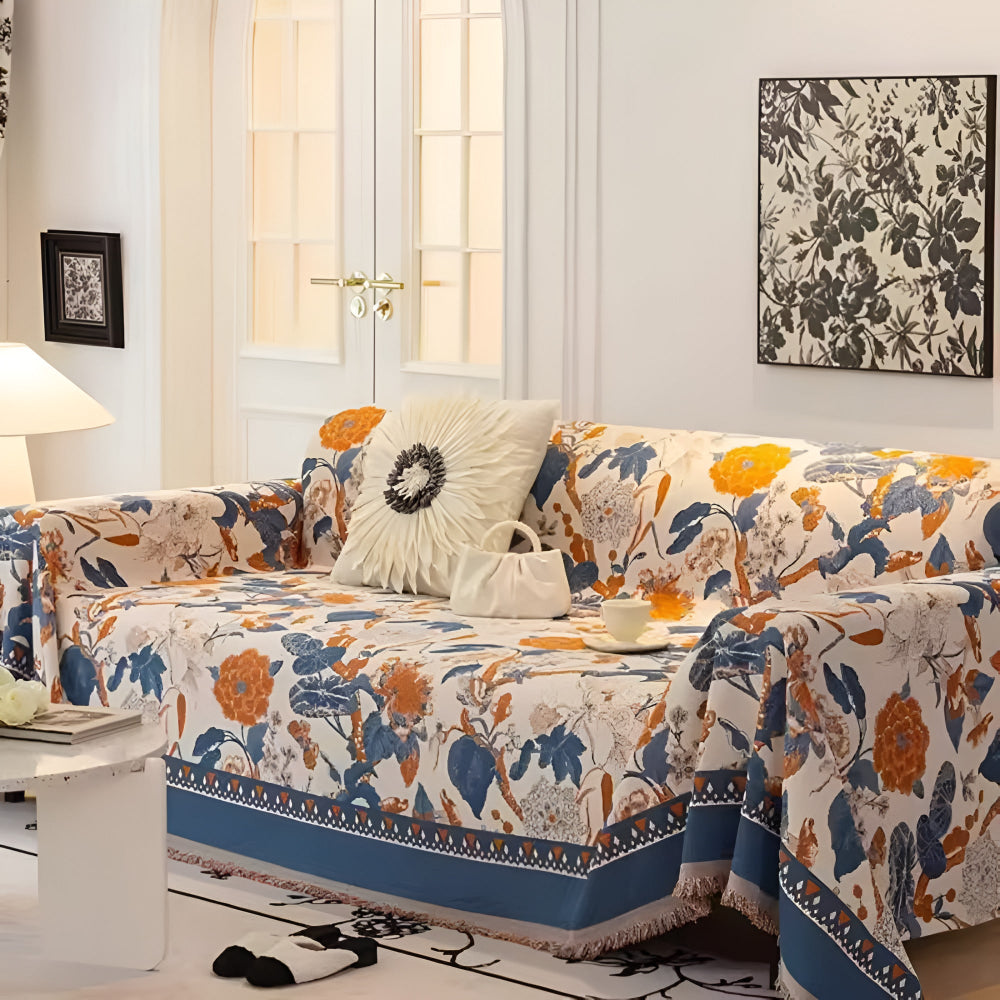 Maliben | Autumn Vines Jacquard Sofa Cover