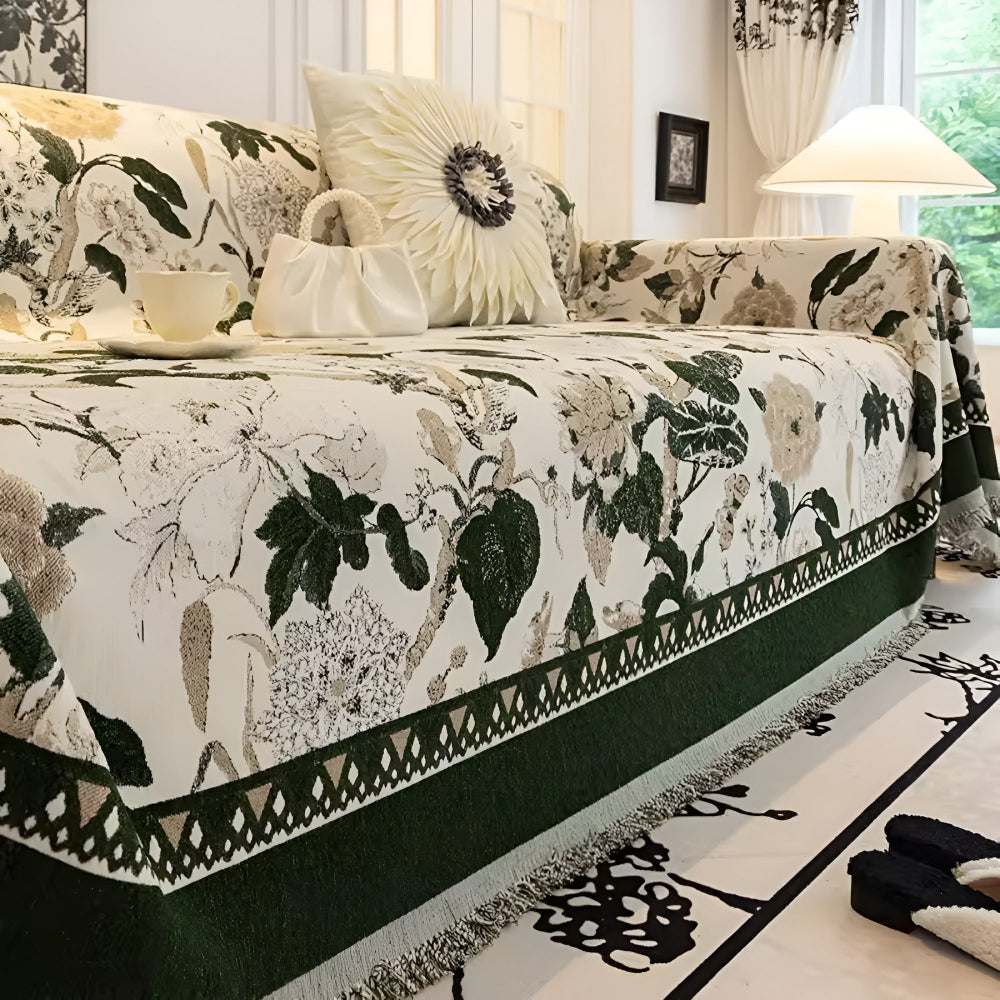 Maliben | Autumn Vines Jacquard Sofa Cover