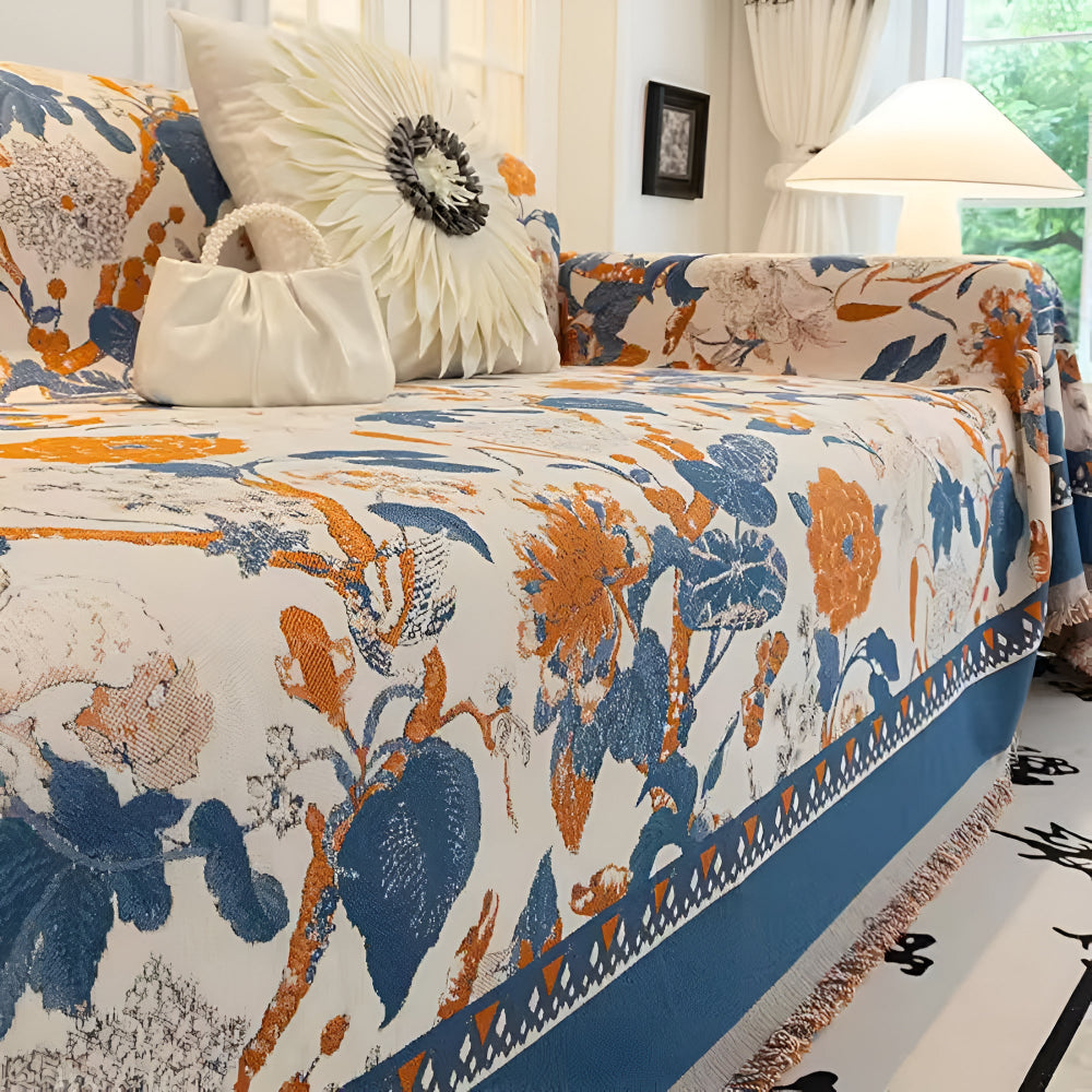 Maliben | Autumn Vines Jacquard Sofa Cover