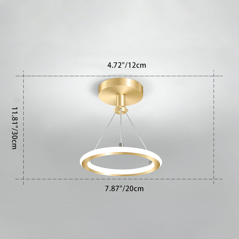 Maliben | Contemporary Nordic Round Metal Silica Led Semi-Flush Mount Ceiling Light For Corridor