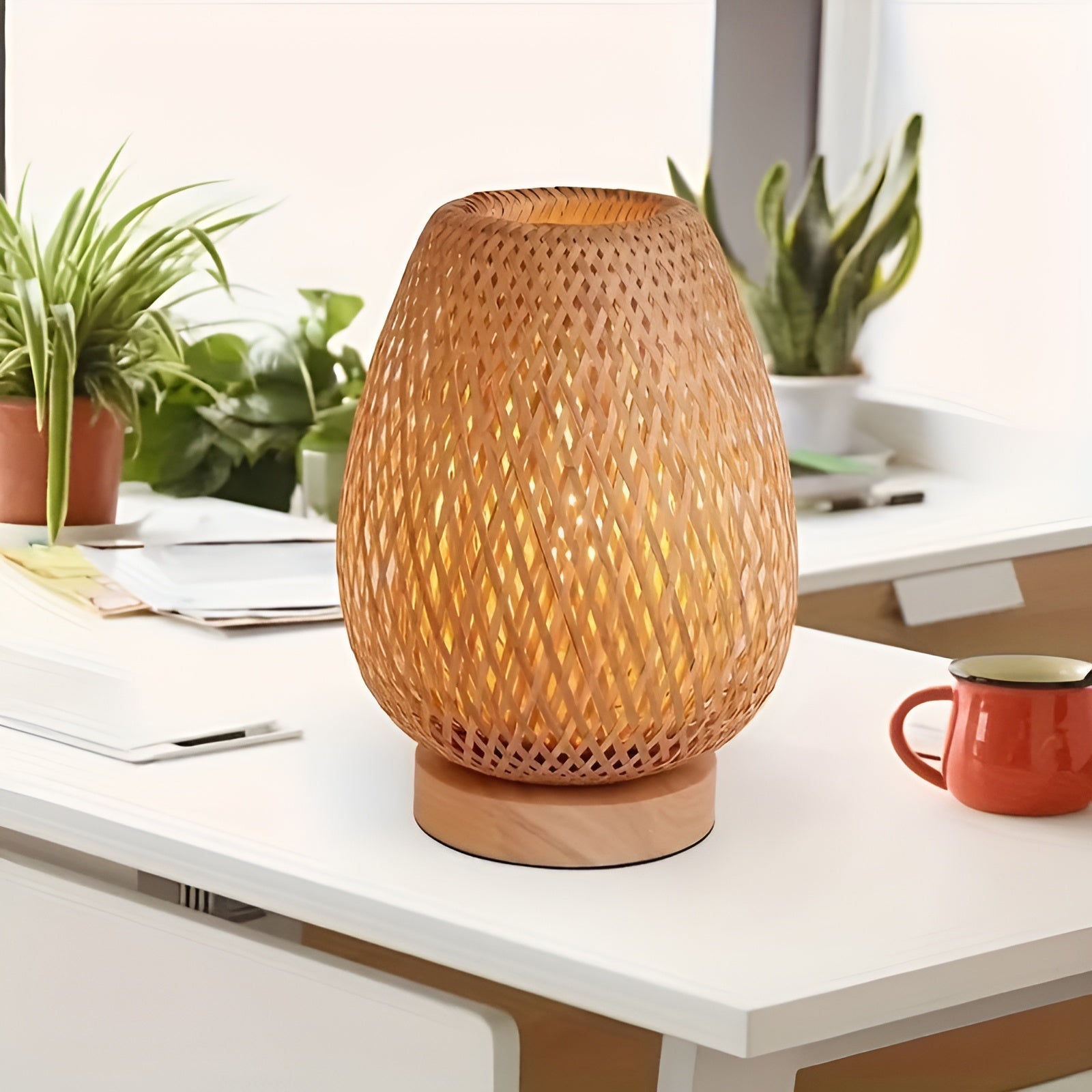 Maliben | Stylish Bamboo Table Lamp With Usb Power – Sustainable And Energy-Efficient Design