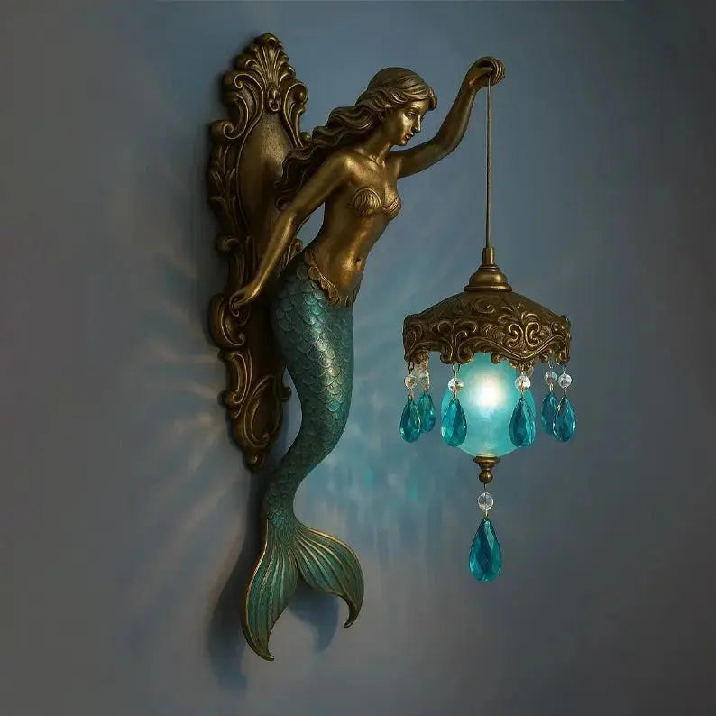 Maliben | Elegant Baroque Mermaid Wall Lamp – Artistic Maritime Wall Lamp For Atmospheric Spaces