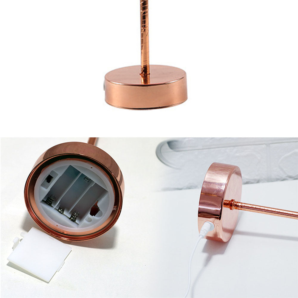 Maliben | Ostrich Night Lamp | Eccentric Lamp With Feathers & Rose Gold Base