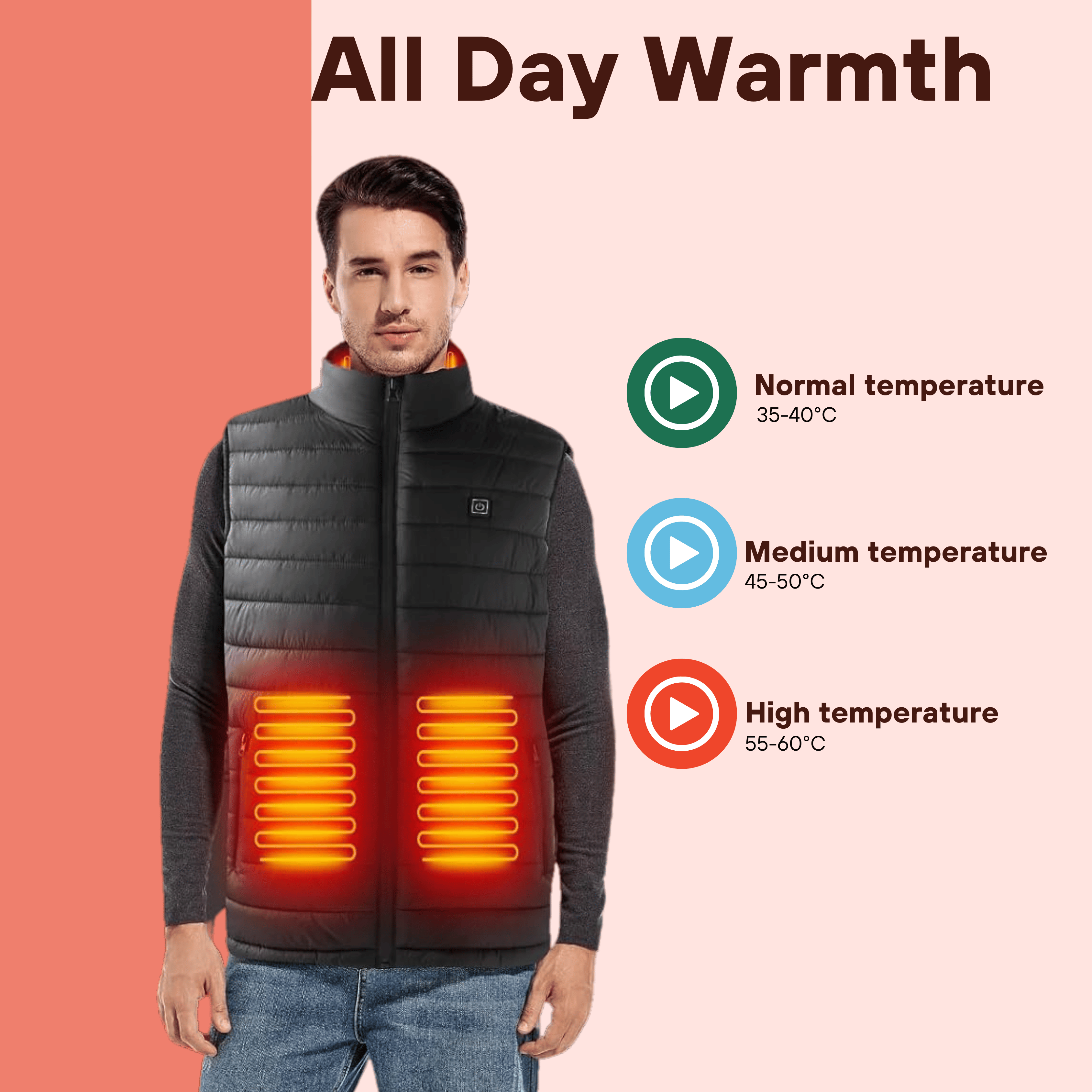 Maliben | Heated Gilet – Lightweight Body Warmer Heated Jacket For Ultimate Comfort