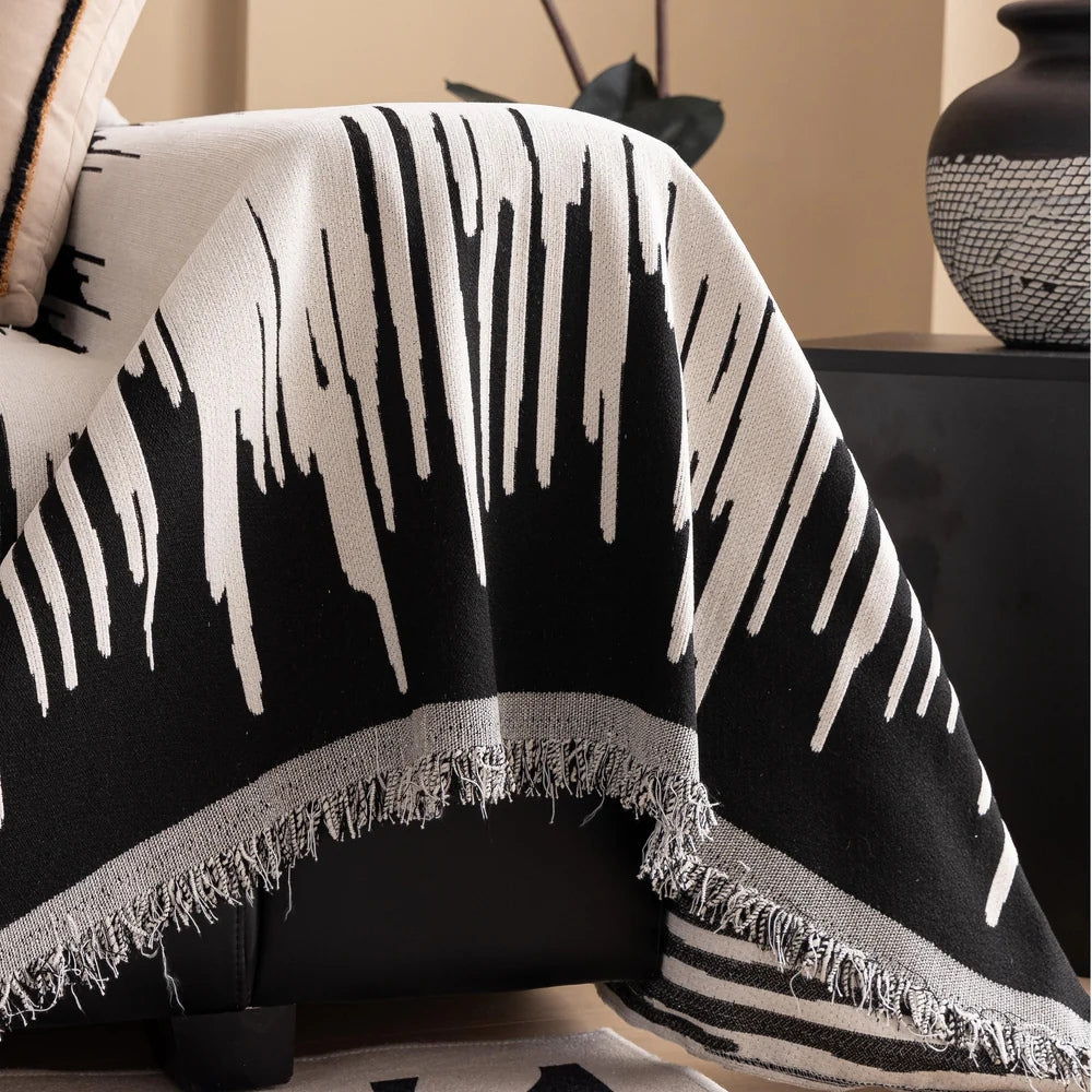 Maliben | Brushstroke Vertical Pattern Chenille Sofa Cover