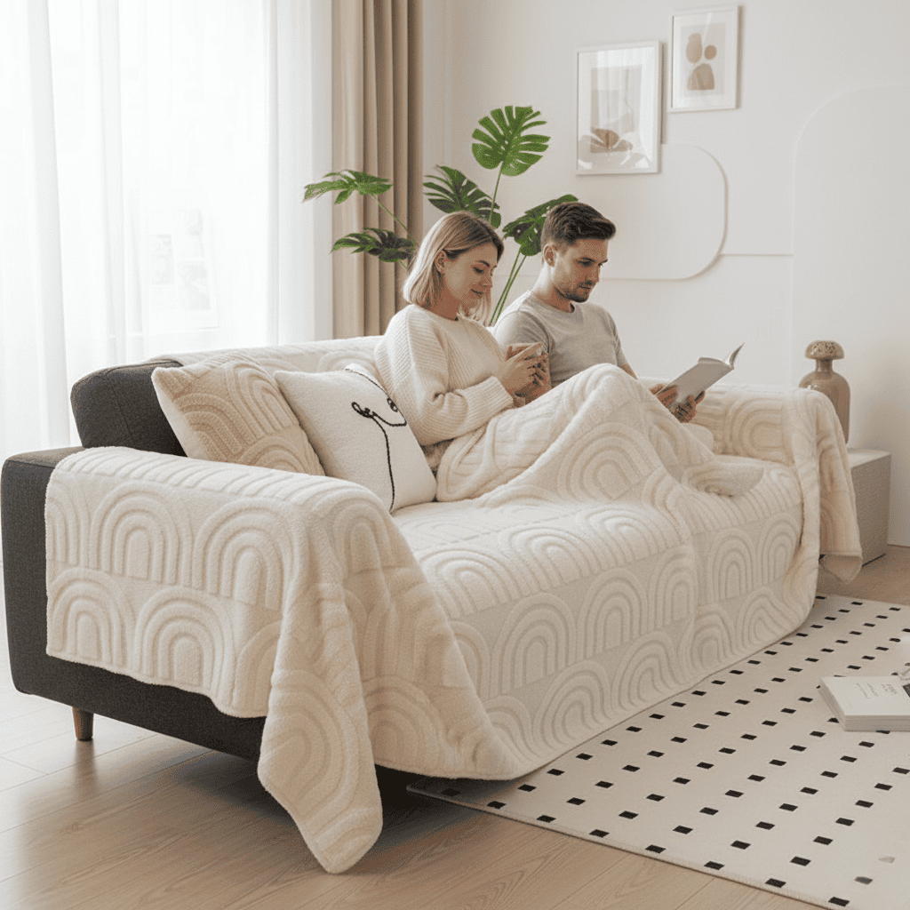 Maliben | Thick quilted sofa cover for secure fit