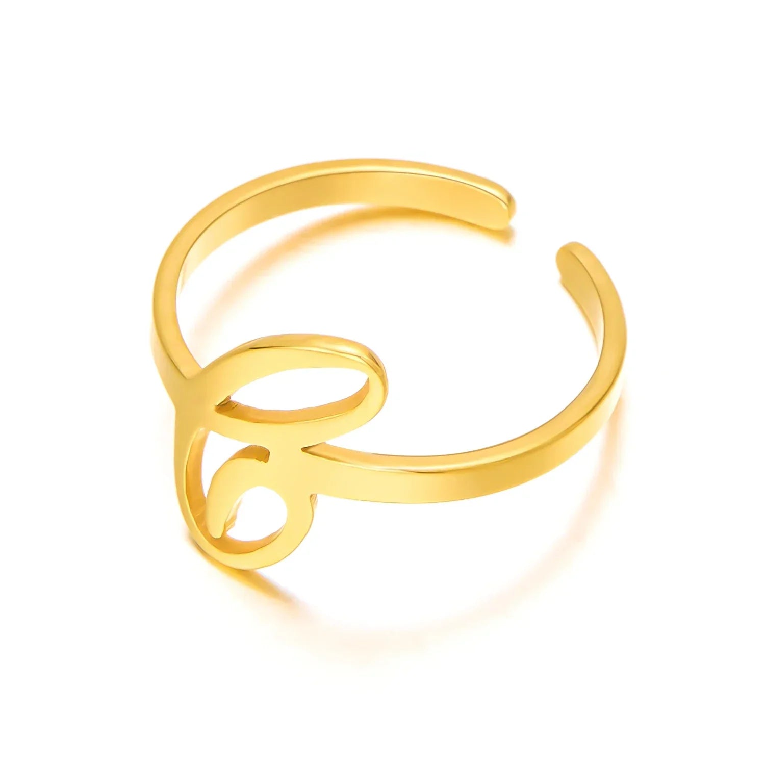 Maliben | Adjustable Italic Cursive Letter Initial Ring