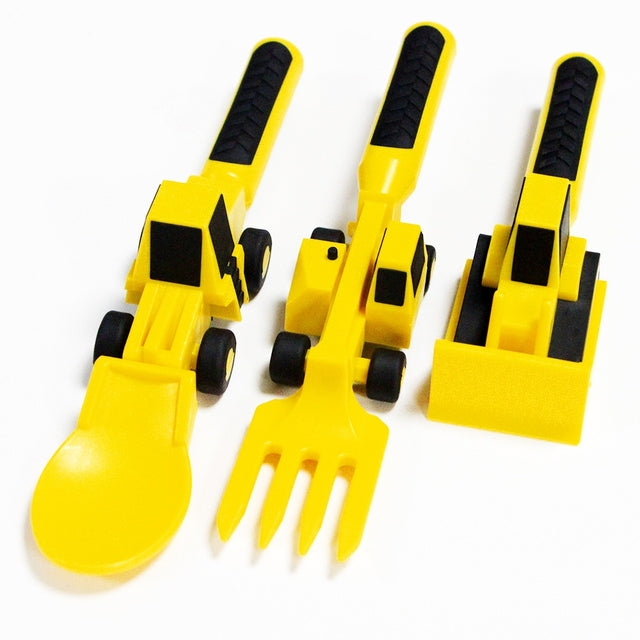 Maliben | Build & Bite | Eating Pleasure For Little Builders - Playful Children's Cutlery Set
