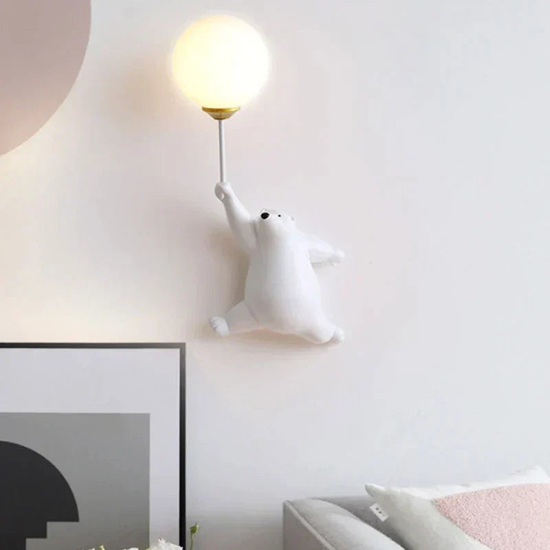 Maliben | Children's Wall Lamp Lumibär | Cartoon Design With 3d Moon | Gentle Night Light | 19×36 Cm