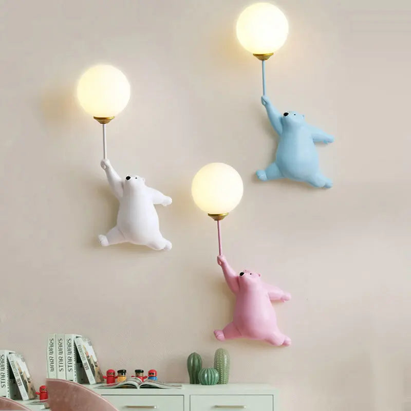 Maliben | Children's Wall Lamp Lumibär | Cartoon Design With 3d Moon | Gentle Night Light | 19×36 Cm
