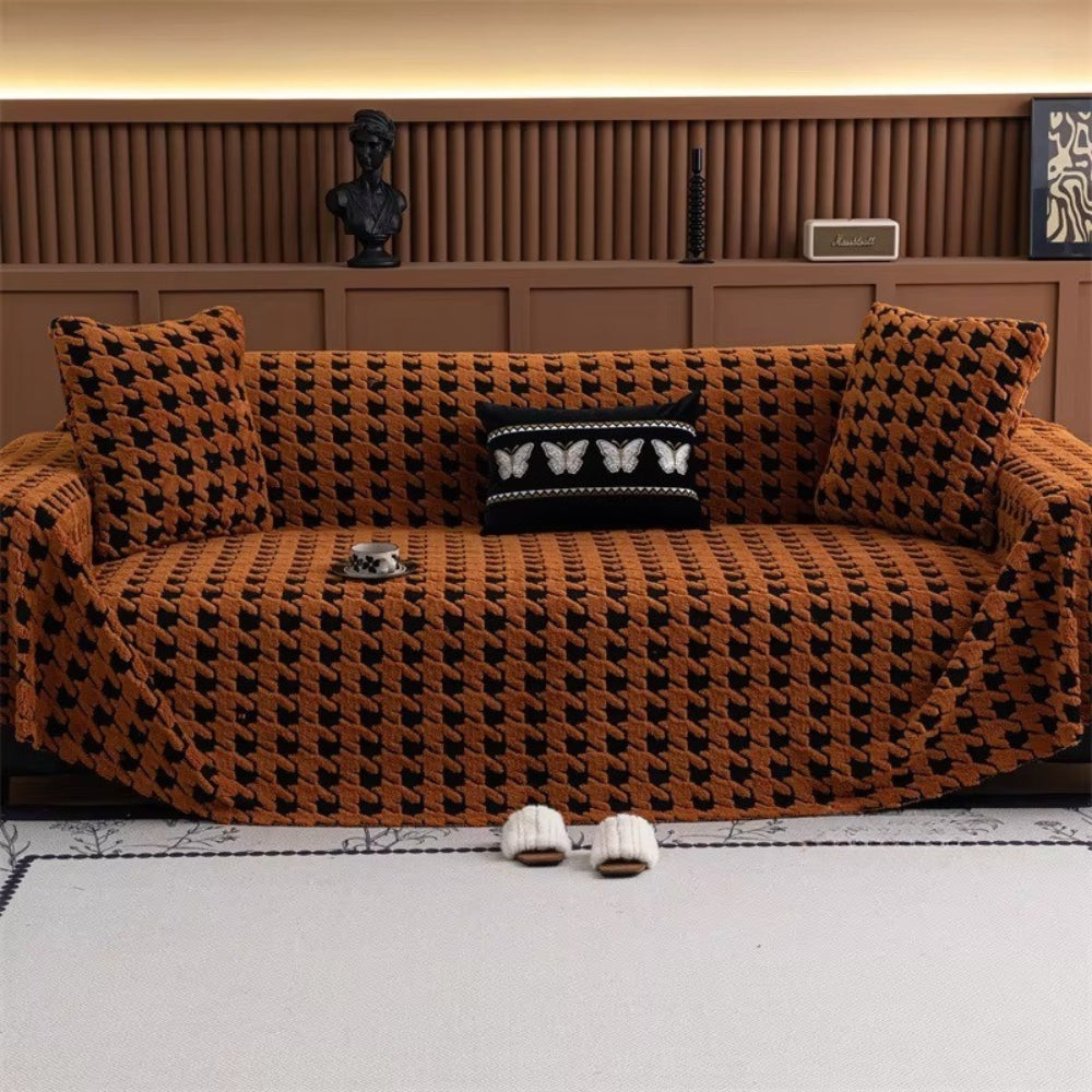 Maliben | Cavalli Houndstooth Plush Sofa Cover
