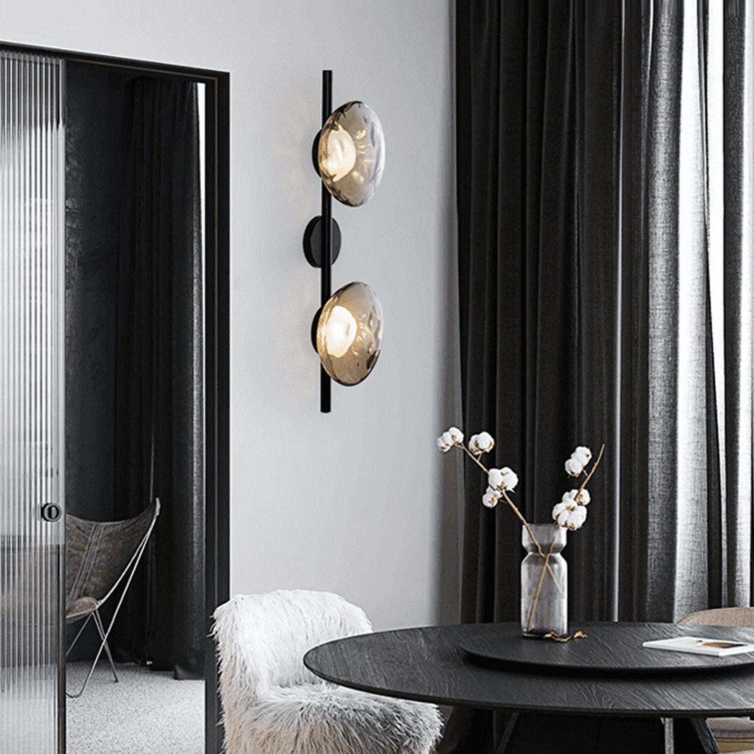 Maliben | Round Glass Wall Lamp In Scandinavian Design