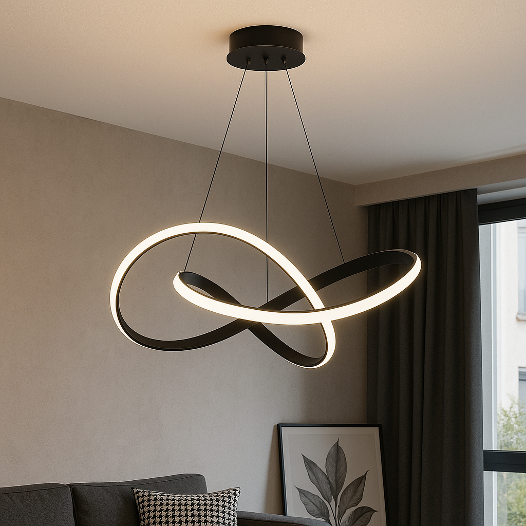 Maliben | Modern Pendant Lamp Dining Room Aluminum Black