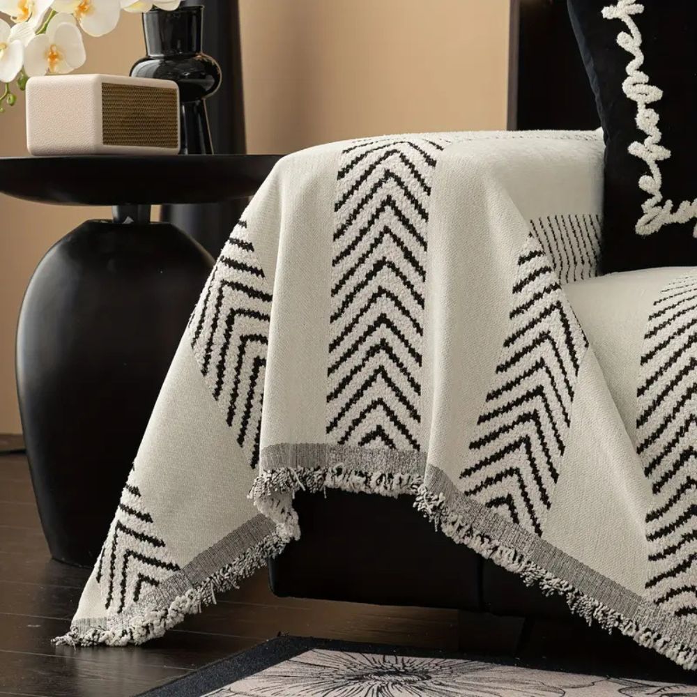 Maliben | Chevron Echo Line Sofa Cover